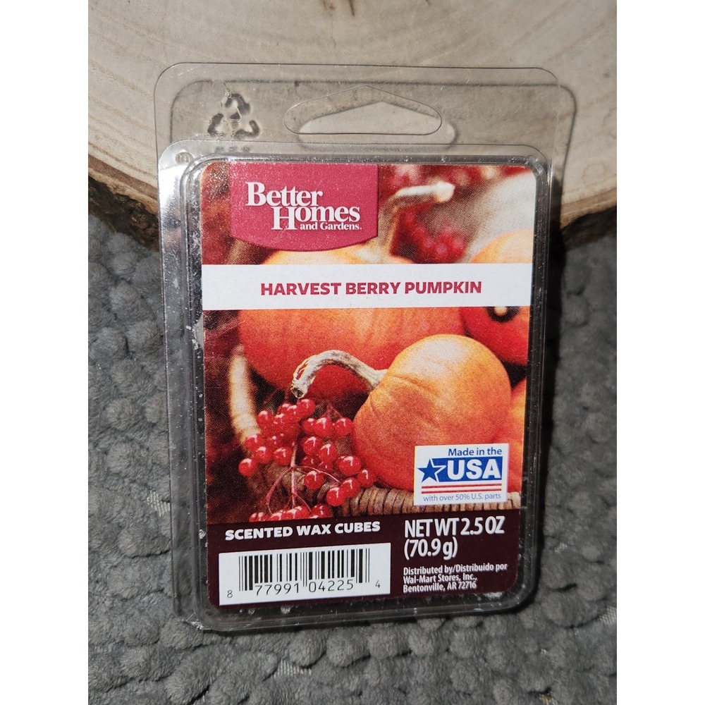 Better Homes and Gardens HARVEST BERRY PUMPKIN Scented Fragrance Wax Cube 2.5 Oz